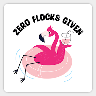 zero flocks given beach flamingo pool float Sticker